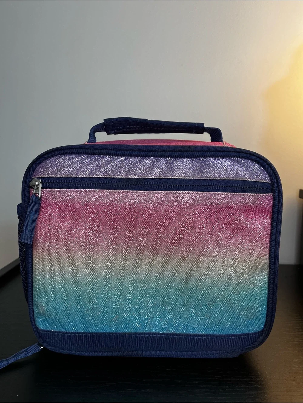 Pottery Barn Glitter Ombre Backpack and Lunchbox Set - Pink, Purple, Blue